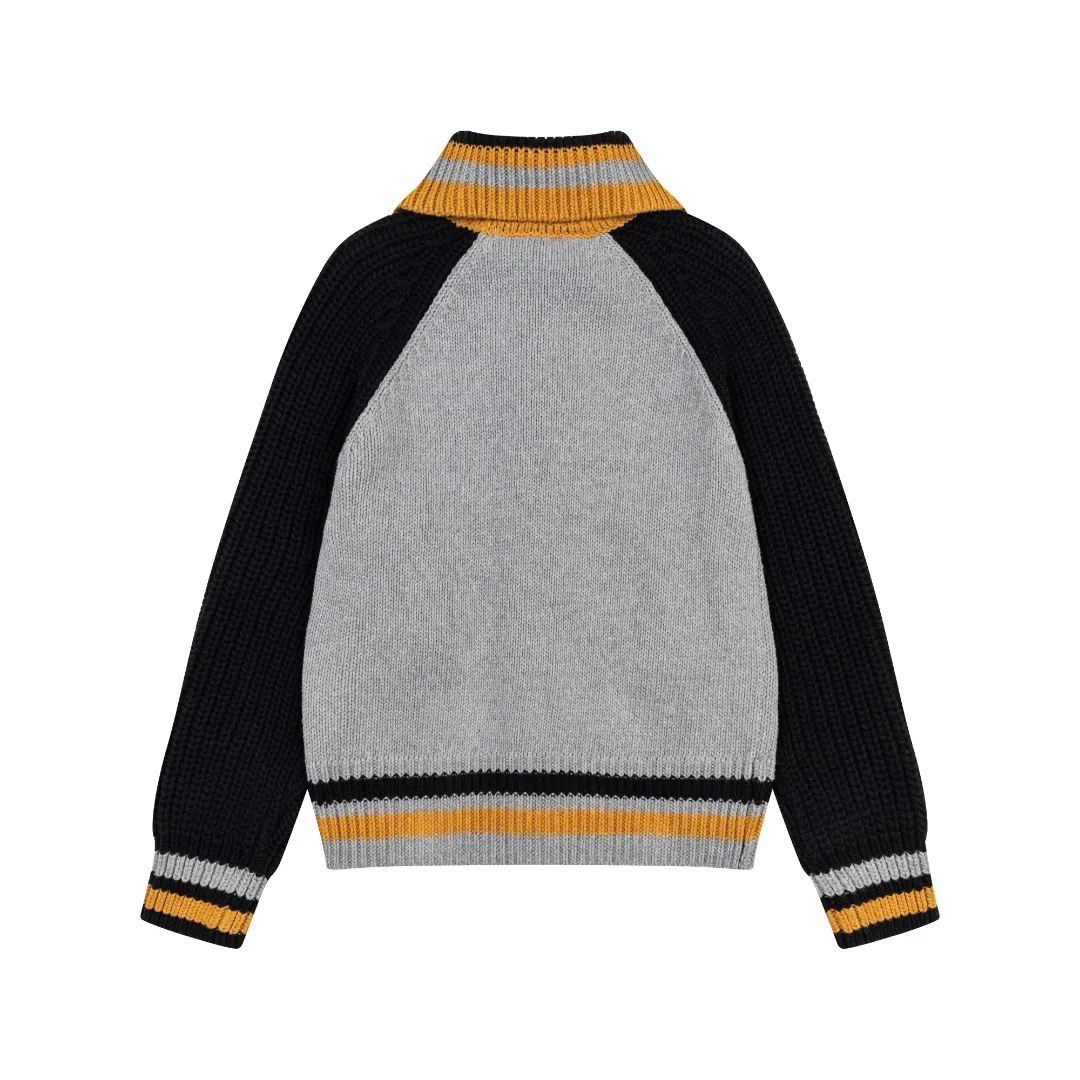 VIVI "26th Spring Festival New Style" (photographing in white) vivienne west wood West Queen Mother Vivienne Saturn's new contrasting color design cardigan jacket, same style for men and women, same style for men and women, same style for men and women Size: S -M- L Color: Gray White